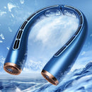 #A Portable Hanging Neck Fan Mute Cooler Twin Turbo Bladeless USB Rechargeable