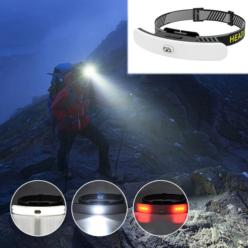 COB LED Headlight Flashlight Rechargeable Headlamp Torch Camping Work Light
