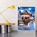 5D DIY Diamond Painting Snowman House Rhinestone Kit Full Round Wall Craft
