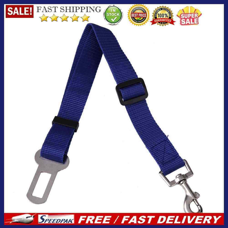 Adjustable Dogs Car Seat Belt Harness Pets Safe Seat Traction Rope (Blue)