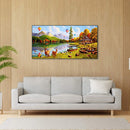 Mountain Lake Deer Oil Paint By Numbers Kit DIY Acrylic Painting on Canvas Set