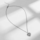 Women Punk Cross Necklace Hollow Heart Pendant Clavicle Chain Jewellery