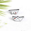 Pin Cartoon Clothes Jewelry Dripping Oil Enamel Pins Paper Plane Brooch Boat
