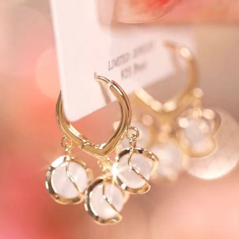 Women Wedding Party Opal Ear Stud Lily of The Valley Drop Earrings Earrings