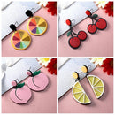 1Pair Party Jewelry Fashion Summer Cherry Ear Stud Fruit Earrings Dangle