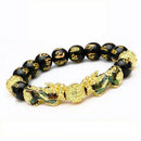 Feng Shui Black Obsidian Beads Pi Xiu Wealth Bracelet Luck Good Jewellery Z5O5