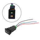 12V Waterproof 4-Wire Push Button Fog Light Switch with Yellow LED for Toyo