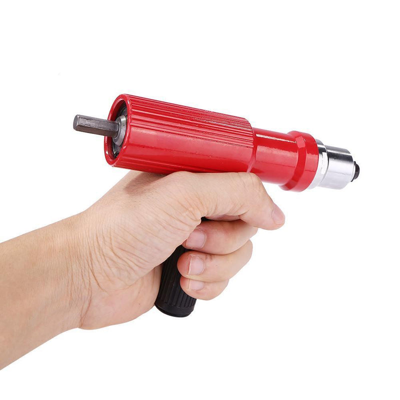 Electric Rivet Nut Gun Riveting Tool Cordless Riveter Adapter Kit (Red) Newly