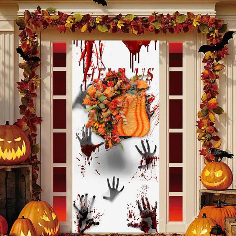 Herbstkranz Türkranz für Haustür Kürbisse Blatt Halloween Dekor Geschenk.