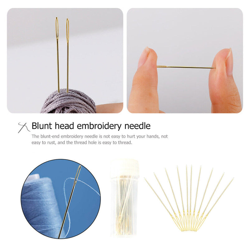 10pcs/Lot Stainless Steel Embroidery Needle Set Knitting Craft DIY Sewing Kits
