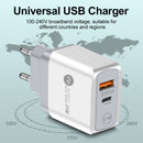 25W PD QC3.0 Mobile Phone Wall Charging USB Type C Fast Charger (White EU) Newly