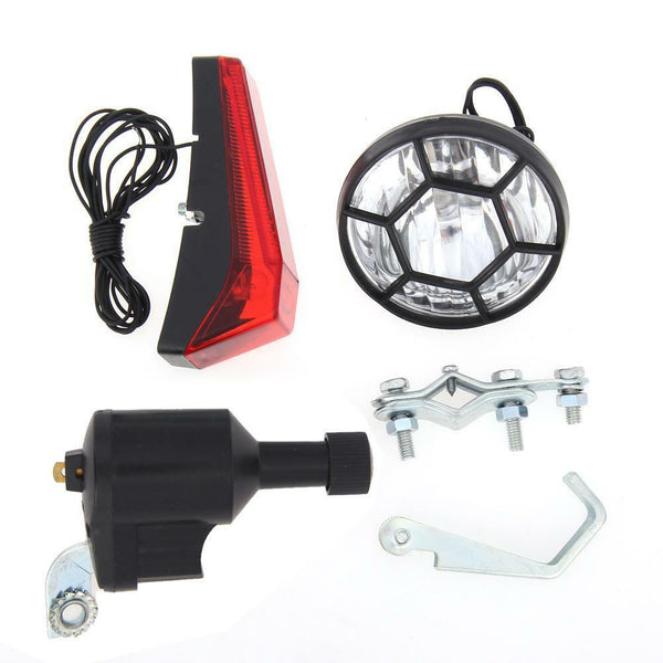 Bicycle Dynamo Lights Set Bike Cycle Safety No Batteries Needed Headlight Rear*