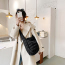 Female Lattice Pattern Top-handle Bag Eiderdown Shoulder Eiderdown Handbag Totes