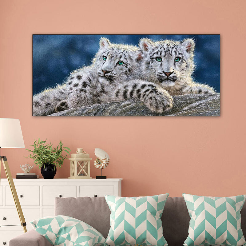 Two White Tigers Oil Paint By Numbers Kits DIY Craft Coloring Drawing Home