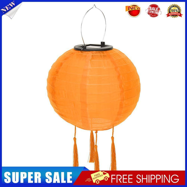 Solar Nylon Lantern Lamp Waterproof Hanging Light Festival Decor (Orange)