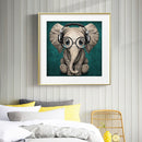 DIY Music Elephant Animal Full Embroidery Stamped 11CT Cross Stitch Kits Decor