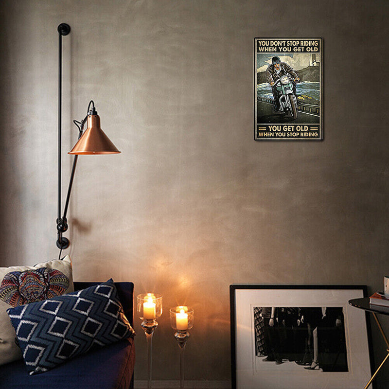 Riding Motorcycle Retro Metal Plate Tin Sign Plaque Poster for Bar Club