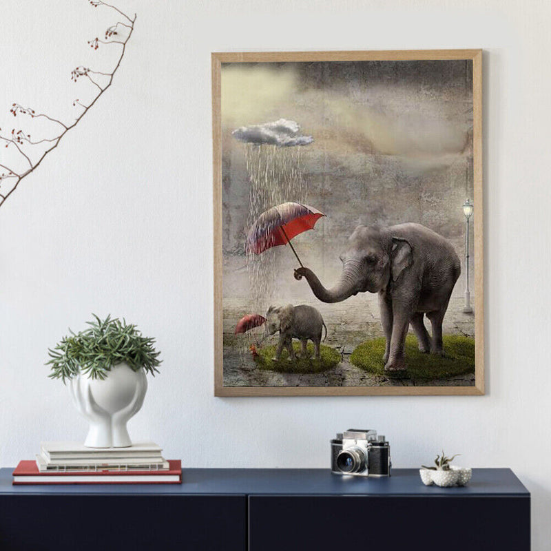 Frameless Painting By Numbers Elephants DIY Handmade Art Drawing On Canvas Craft