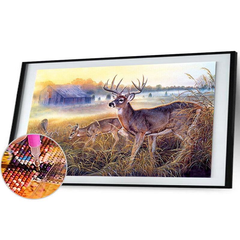 Diamond Embroidery Cartoon Elk Mosaic Round Drill Diamond Painting for Bead A