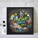 Abstract Word Full Round Drill Mosaic Wall Art Picture of Rhinestone Decoration