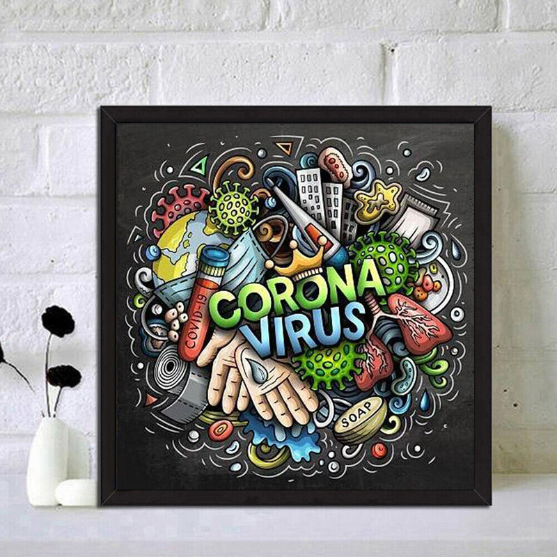 Abstract Word Full Round Drill Mosaic Wall Art Picture of Rhinestone Decoration