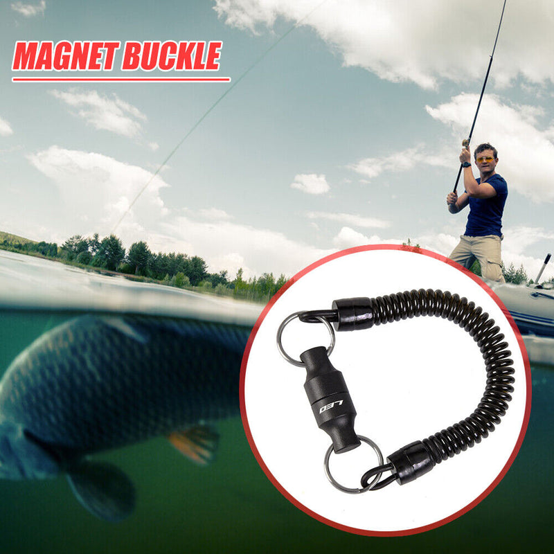 Magnetic Net Release Magnet Clip Holder Retractor with Cord for Fly Fishing