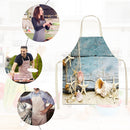 Kitchen Linen Apron Shell Painting Coffee Shop Accessories Clean Pinafore