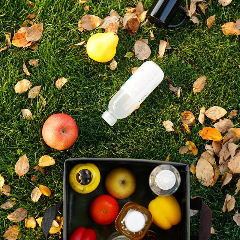 Outdoor Foldable Basin Water Bucket Camping Fishing Washing Tub (Black)