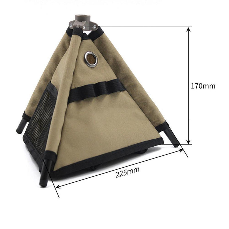 Camping Tripod Fan Guard Storage Bag Outdoors Blowing Fan Holder (Khaki)