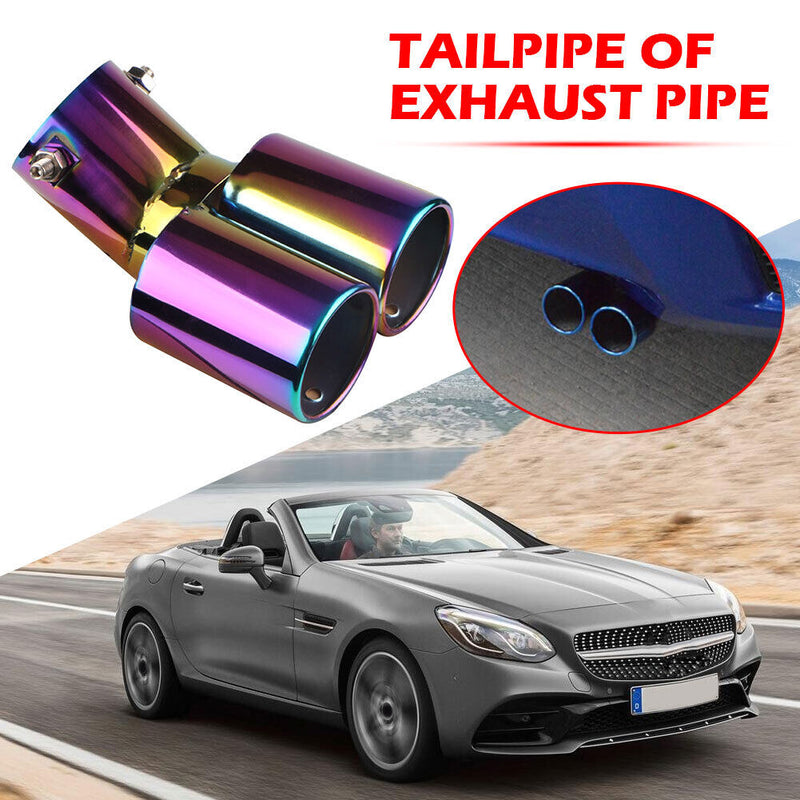 Bent Dual Exhaust Tip Bolt-on Straight Cut Tailpipe Tip 2.5 inch ID Inlet Newly