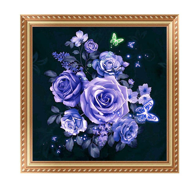 Rose 5D Diamond Painting Embroidery DIY Cross Stitch Home Decor Gift(Purple
