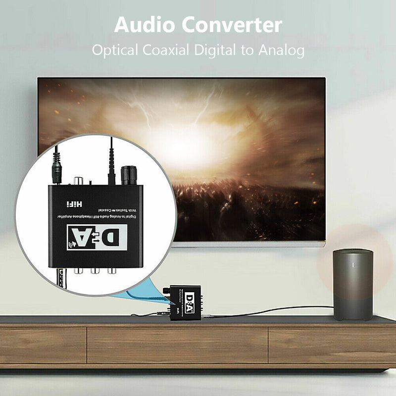 Digital to Analog Audio Converter 5.1 Channel R/L RCA Toslink Coaxial Decoder