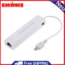 OTG 3 Port USB 2.0 HUB 10/100MB Micro USB to RJ45 LAN Adapter NIC