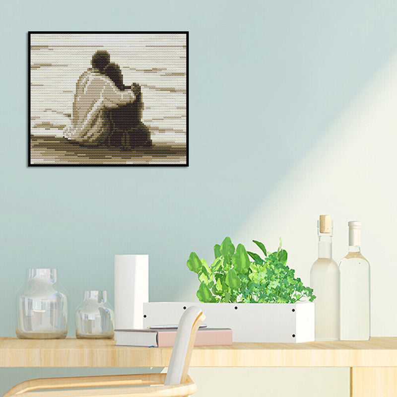 Full Embroidery Sea Couples Counted Cross Stitch 14CT 2 Strand Cotton Kit