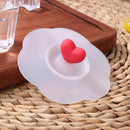 Torx Silicone Cup Cover Heat-resistant Cartoon Lid (Transparent Glue Love)