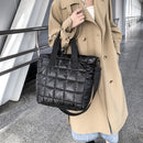Embroidery Thread Lattice Crossbody Tote Bag Female Trending Shopping Handbag