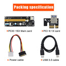 PCIe Riser VER006 PCI-E 1x to 16x Adapter Extender 15-Pin to 4 Pin Power