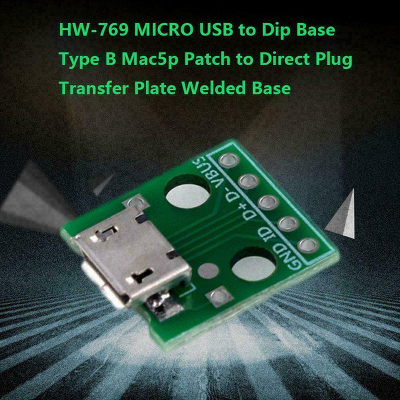 USB Micro Female Socket Breakout Board 2.54mm Connector Pitch Adapter K3L5 F6X0