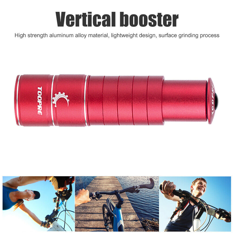 MTB Bike Handlebar Fork Stem Riser Adjustable Bicycle Stem Adaptor (Red) Newly