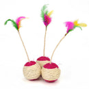 Cat Sisal Catch Ball Colorful Funny Feather for Kitten Playing Products Portable