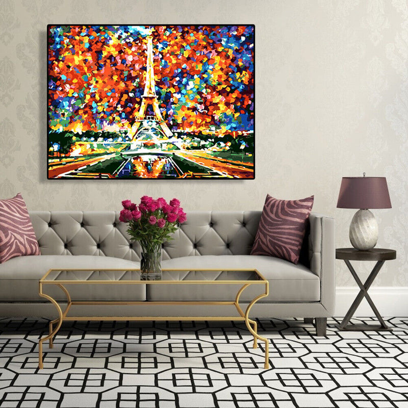 Paint By Numbers Dazzling Eiffel DIY Digital Oil Painting Modern Wall Room Art