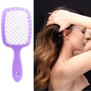 Hollow Detangling Hairdressing Comb Wet Dry Hair Scalp Plate Combs (Purple)