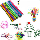 100 Pipe Chenille Sticks Cleaners Stems Assorted Crafts 6mm Plain 30cm P6A0