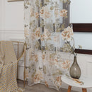 Peony Tulle Curtains for Living Room Floral Window Sheer Curtain (Yellow)
