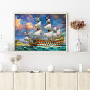 sailboat Diamond Painting Full Round Rhinestone Wall