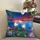 Fluorescent Pillowcase Mushroom Forest Printed Glowing Polyester Pillowcase