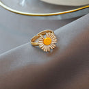 Adjustable Ring Small Daisy Bracelet Cuff Bangles Hand Chain Flowers Bracelet