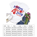 Independence Day Print Letter Tea T-Shirt (White L)