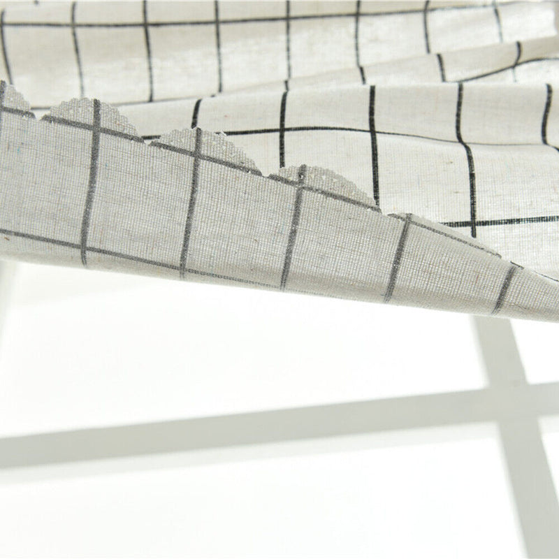 Short Curtain Shading Curtains Home Decor for Window Screen (White Grid)