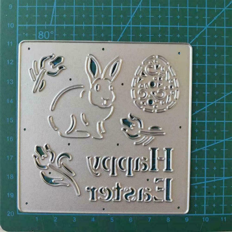 Easter Theme Metal Cutting Dies Easter Bunny Eggs Embossing Template DIY B5L0